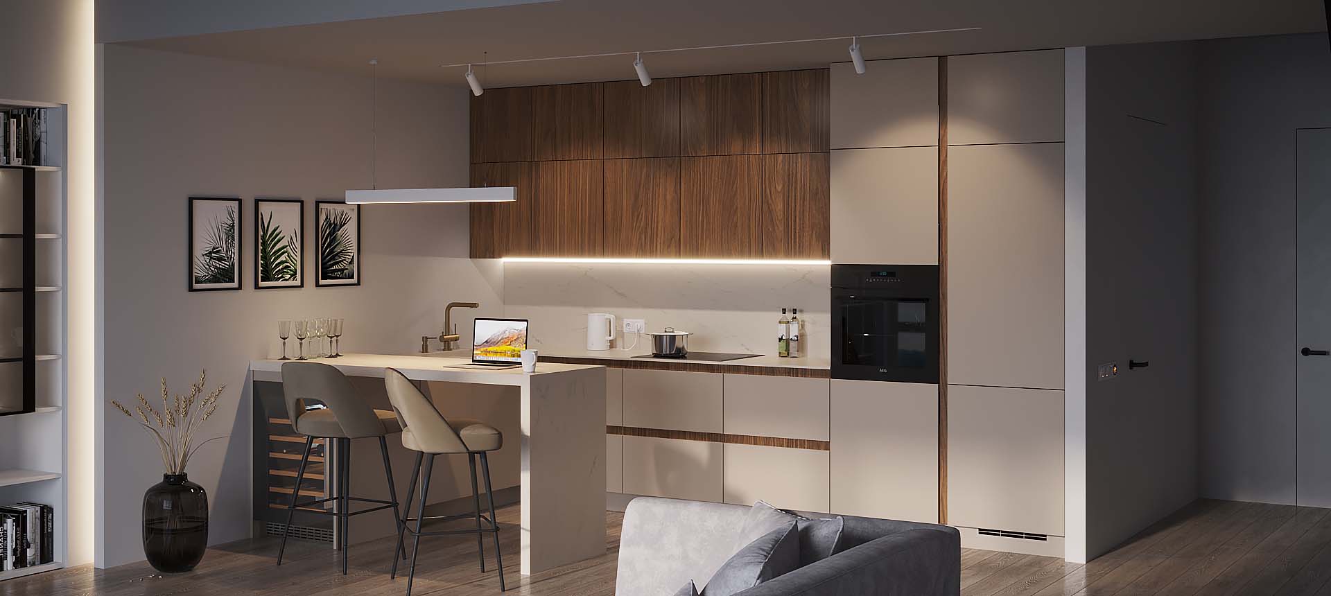 Белый Фарфоровый Оникс / Орех Линкольн 